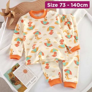 Umbrella Dragon Cotton Autumn Pajama Set for Kids