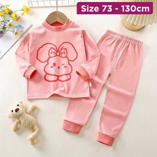 Cotton Pajama Set with Little Doggie Design for Kids