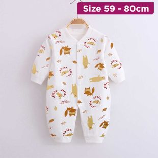 Baby Cotton Romper Little Fox Design