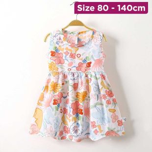 White Floral Summer Cotton Dress