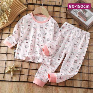 Cotton Kids Pajamas Set with Bunny Print