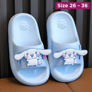 Soft Sole Non-Slip Children's Slippers with Magnolia Dog Design