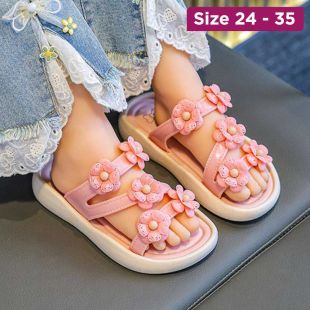 Girl's Anti-Slip Cartoon Flower Slippers