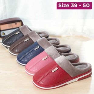 Winter Home Slippers with Faux Fur Lining