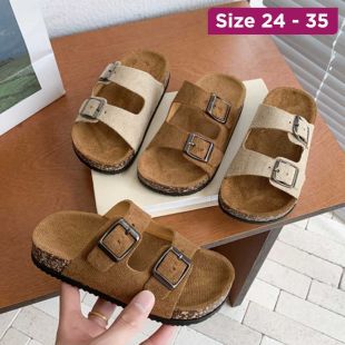 Thick Double-Buckle Slippers for Boys