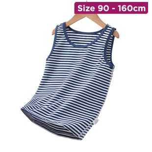 Boys Cotton Undershirt with Blue Stripes Design