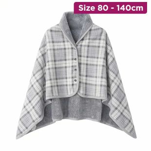 Lavish Buttoned Plaid Fleece Wrap for Women