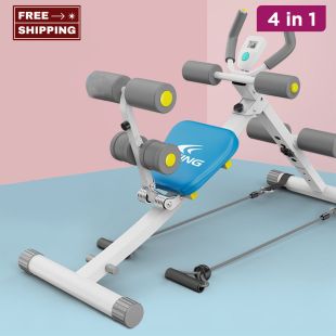 Foldable Abdominal Training Machine with Digital Screen 4-in-1