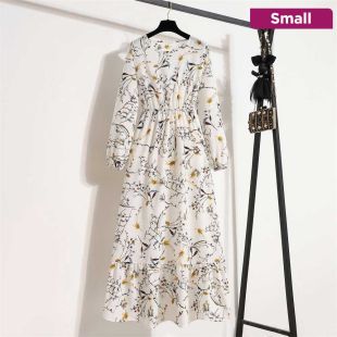 Premium Long Printed Chiffon Dress for Women