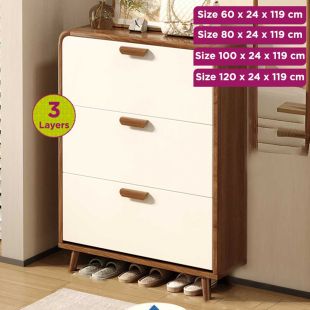 Elegant Tilt Front Pull Shoe Organizer - 3 Layers