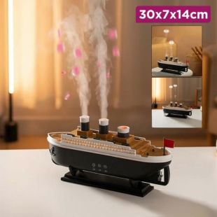 Steamship Style Ultrasonic Aroma Diffuser and Humidifier 30 x 7 x 14 cm