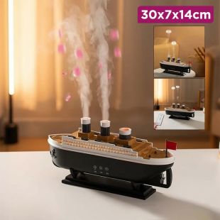 Steamship Style Ultrasonic Aroma Diffuser and Humidifier 30 x 7 x 14 cm
