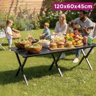 Roll-Up Folding Camping Table 120 x 60 x 45 cm