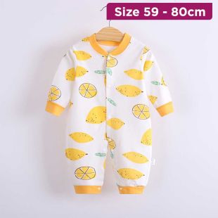 Baby Cotton Romper Lemon Juice Design