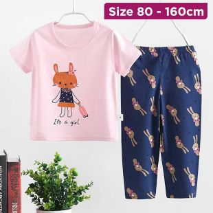 Summer Pajama With Short Sleeves and Cute Cartoon Design