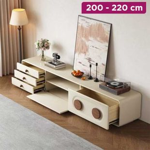 Elegant Wooden TV Table  with Doors and Drawers