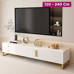 Wooden TV Table  with Doors and Drawers