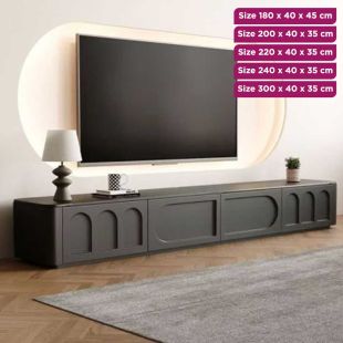 Wooden TV Table with Double Doors and 2 Drawers