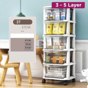 Drawer-Type Multi-Layer Storage Wheeled Cabinet