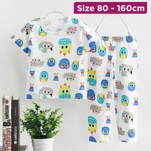 Breezy Cartoon Summer PJ With Short-Sleeve