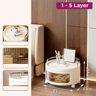 Multi-Functional Transparent Drawer Round Storage