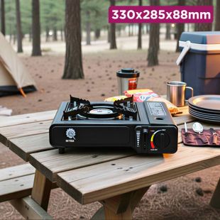 Portable Single Stove with Carry Case - Black
