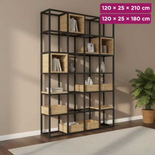 Metal and Wood Display Storage Unit