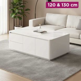 Floor Wooden Table Multifunction with 4 Drawers and 2 Double Doors