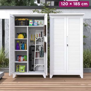 Outdoor Metal Storage Cabinet with Shutter Doors