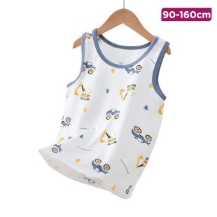 Boys Cotton Undershirt with Printed Car Design