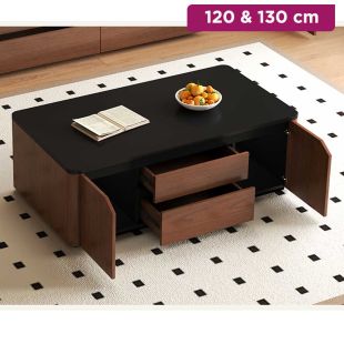 Wooden Table Multifunction with 4 Drawers and 4 Doors