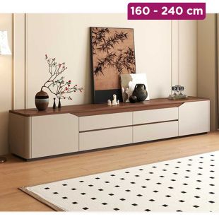 Floor Wooden TV Cabinet with 2 Doors and 4 Drawers