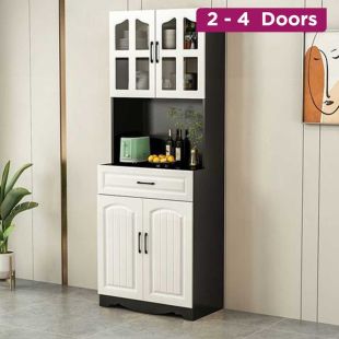 Modern Pine Wood Cabinet Doors Drawers