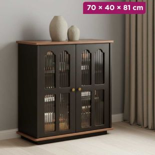 Particle Board Organizer with Double Doors - 70 × 40 × 81 cm