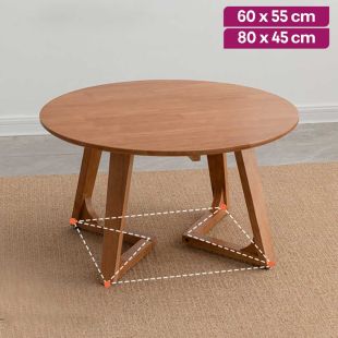 Round Side Table Solid Hardwood