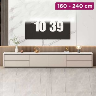 Modern Particle Wood TV Cabinet with 4 Drawers and Double Doors
