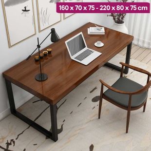 Multi-Use Pine Wood Table with Metal Base