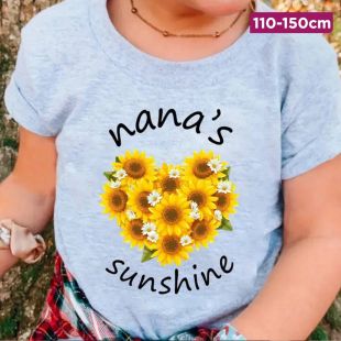 Girls Cotton T-Shirt with Nana Sunshine Design