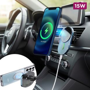 USAMS Magnetic Car Wireless Charging Phone Holder 15 W