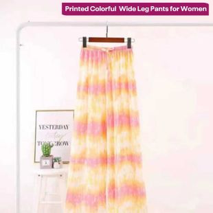 Printed Colorful  Wide Leg Pants for Women