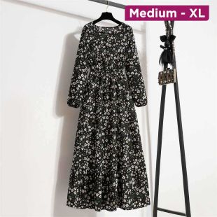 Lavish Long Printed Chiffon Dress for Women