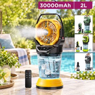 Rechargeable Portable Misting Fan with 30000mAh Battery and 2L Water Tank