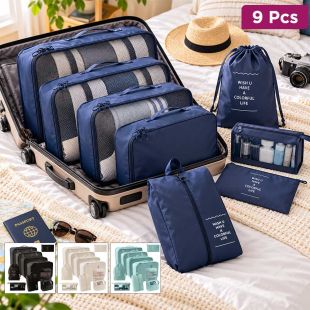 9 Piece Travel Luggage Organizer Set