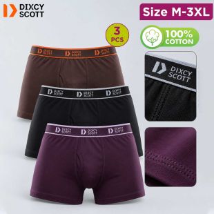 Men's Cross Long Elastic Trunk Pack of 3 Black by Dixcy Scott