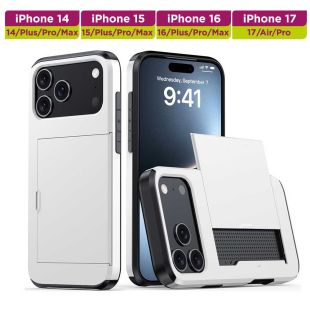 غطاء حماية فاخربحافظة بطاقات منزلقة لهواتف آيفون