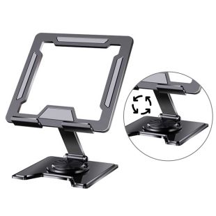 ستاند معدني دوار قابل للطي للتابلت والهواتف مع فتحة تهوية كبيرة