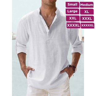 قميص كتان بياقة أنيقة للرجال