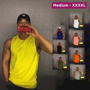 تيشيرت رياضي شبكي بدون أكمام للرجال