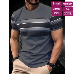 تيشيرت كاجوال صيفي فضفاض بأكمام قصيرة وتصميم 3D للرجال