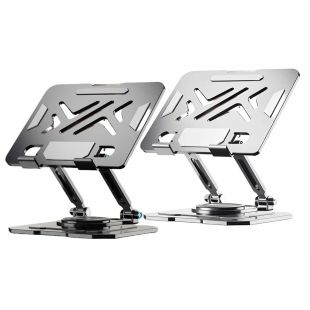 Foldable Rotating Metal Stand for Tablets and Phones with Multible Ventilation Hole